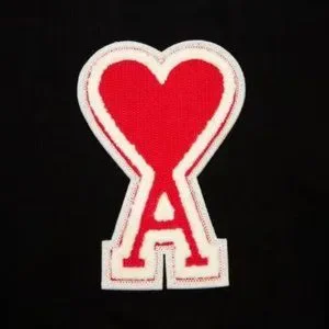 Ami | Tops | Ami Black Embroidered Short Sleeve Tshirt Red